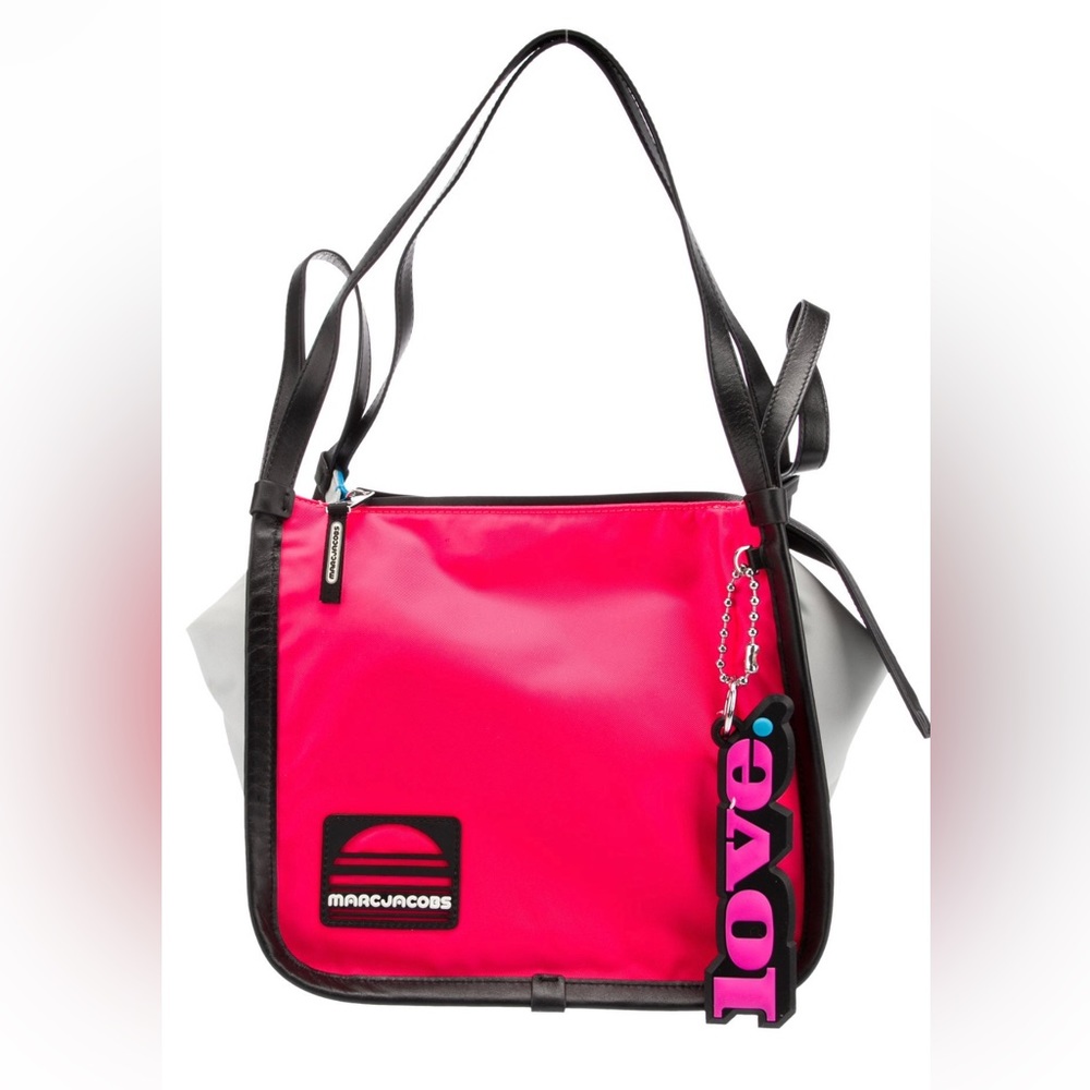 Marc Jacobs Colorblock Nylon Shoulder Bag Tote w/ Leather Trim NEW